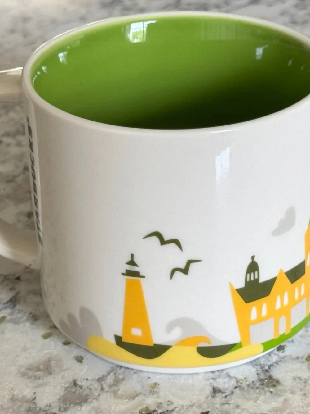 Starbucks Wisconsin You Are Here 14oz Mug 2014 Green Interior Collectible Disc.